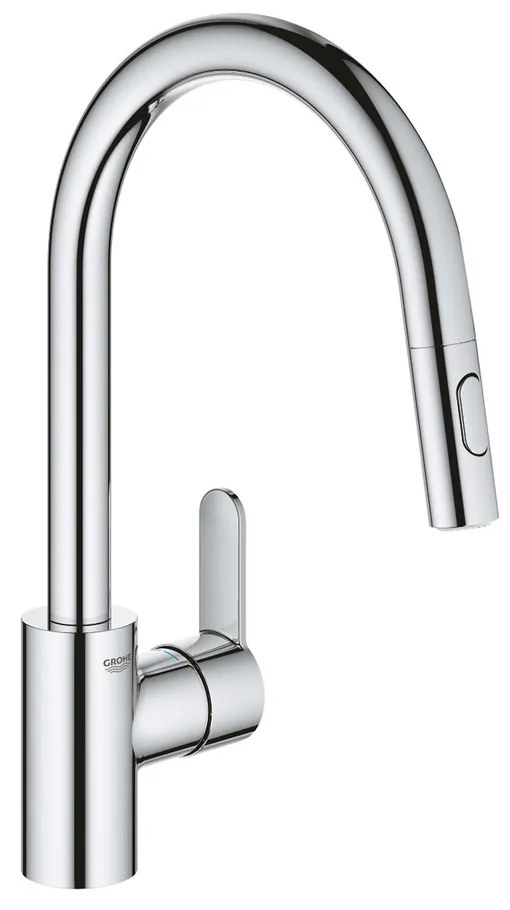 Baterie bucatarie cu dus extractibil Grohe Eurostyle Cosmopolitan crom 2 tipuri de jet