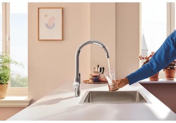 GROHE 30593000 - Baterie pentru chiuvetă BLUE PURE cu pipa în formă de C, crom lucios