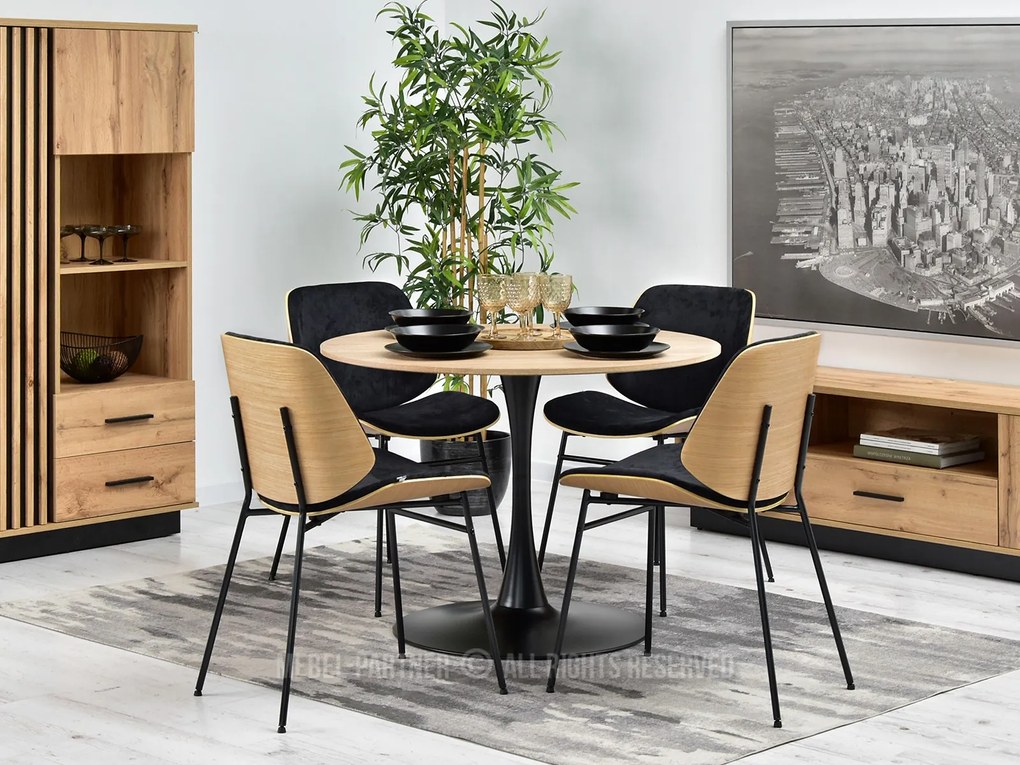 Scaun Jordan (stejar negru + negru). 1111083
