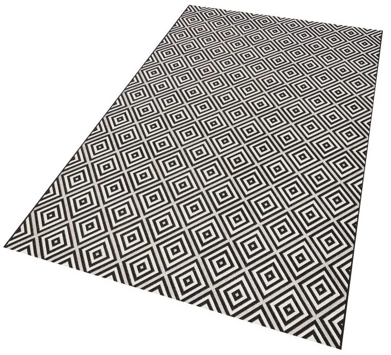 Covor de exterior NORTHRUGS Karo, 200 x 290 cm, negru-alb