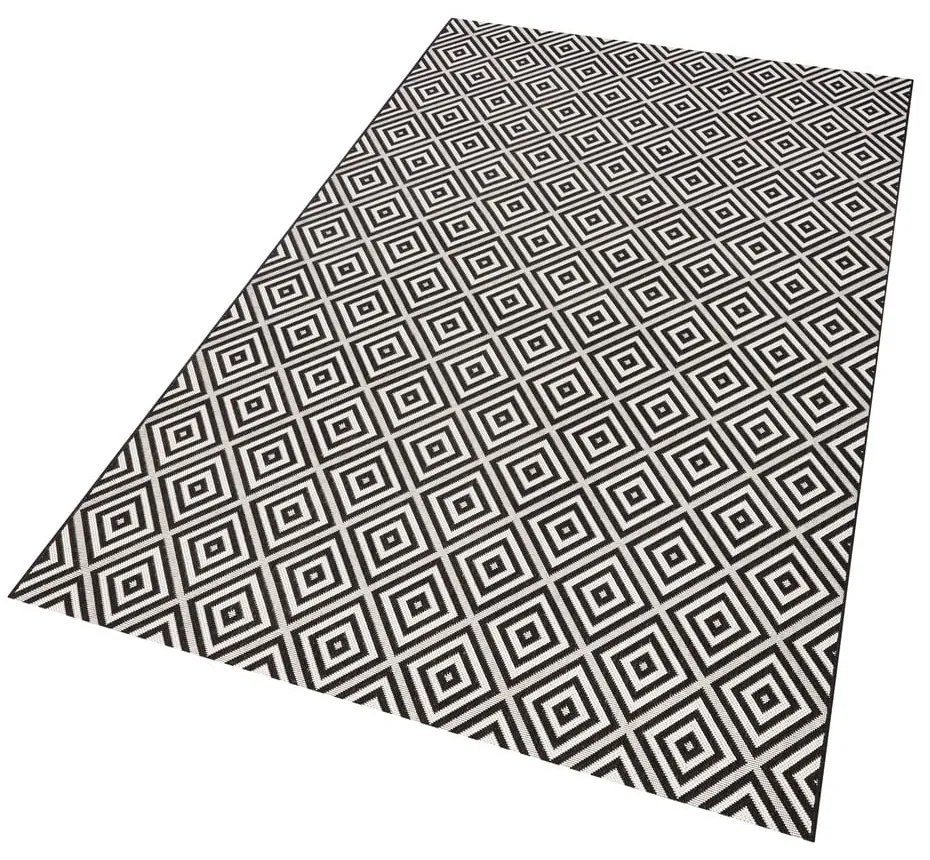Traversă de exterior NORTHRUGS Karo, 80 x 150 cm, negru-alb