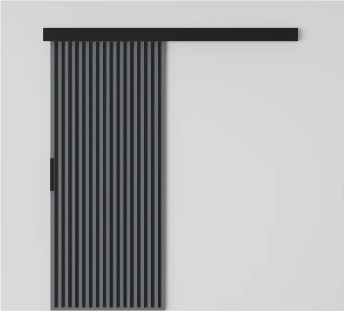 Ușă glisantă Perion – 86x1.6x205 cm – Gri / Negru