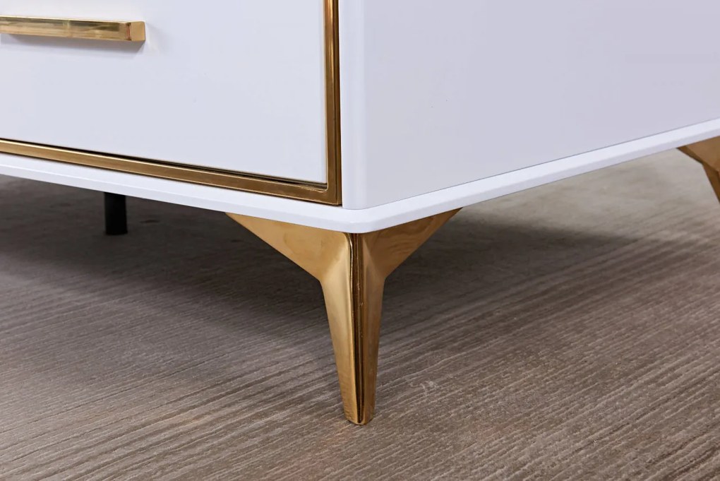 Masuta de cafea Laval alb/gold - H41 cm