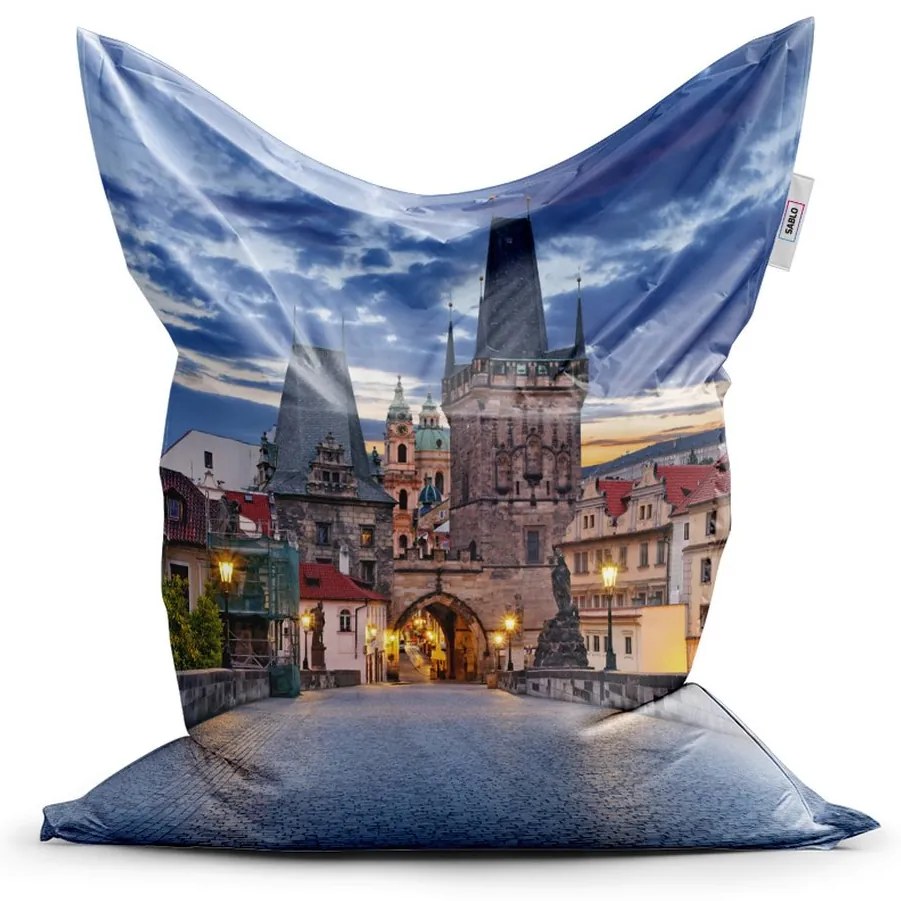 Sac de șezut Classic Podul Carol - pentru copii, colorat