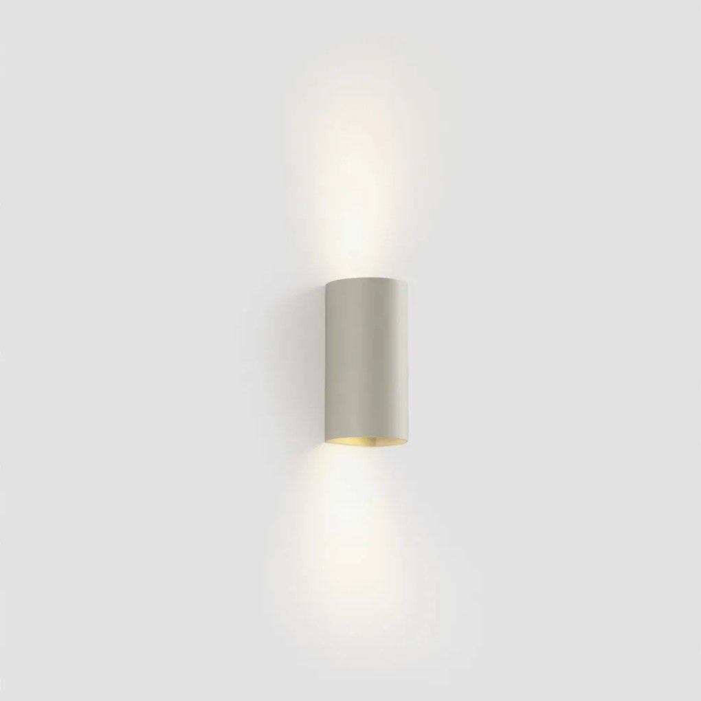 Aplica perete aluminiu gri, 2xGU10, SOLE round