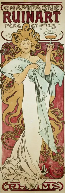 Reproducere Champagne Ruinart (1896), Alfons Mucha