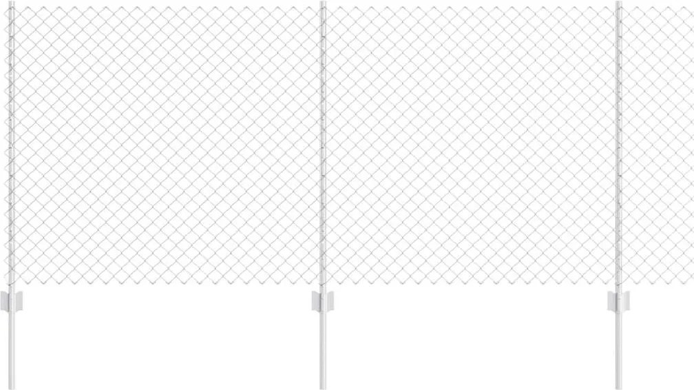 vidaXL Gard cu Stâlp Argintiu 1 x 10 m Oțel