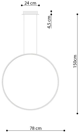 Lustră LED pe cablu RIO LED/50W/230V CRI90 3000K d. 78 cm auriu Thoro TH.248