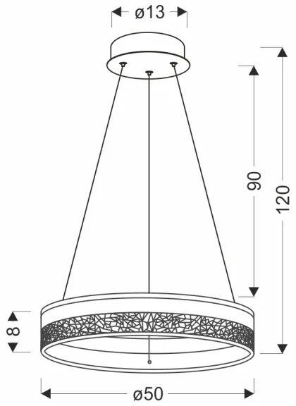 Lustră LED pe cablu FROZI LED/32W/230V Ø 50 cm aurie