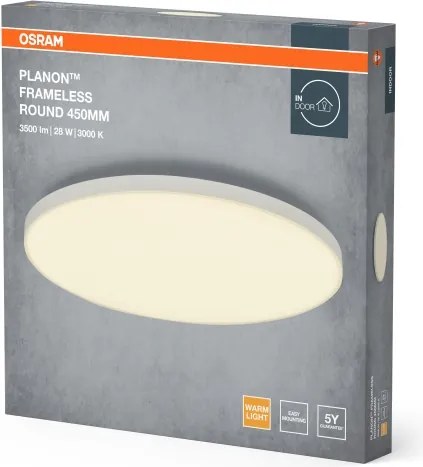 Osram Panou LED aplicat PLANON, 28 W, 230 V, 3000 K, Ø 45 cm, alb