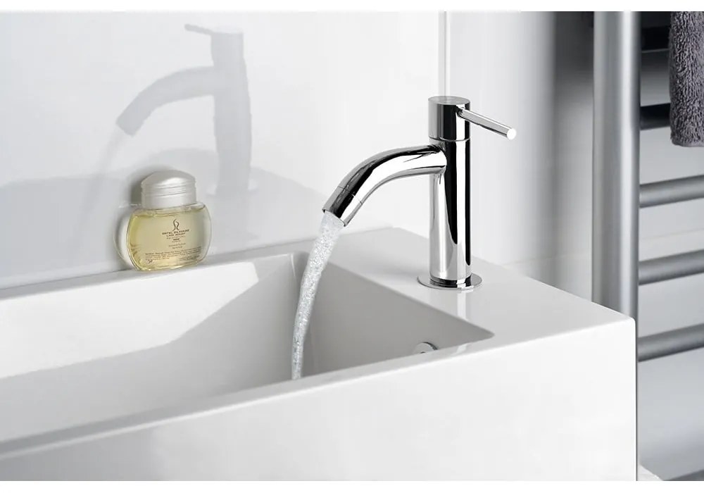 Baterie argintiu-lucios pentru chiuvetă Small – Sapho