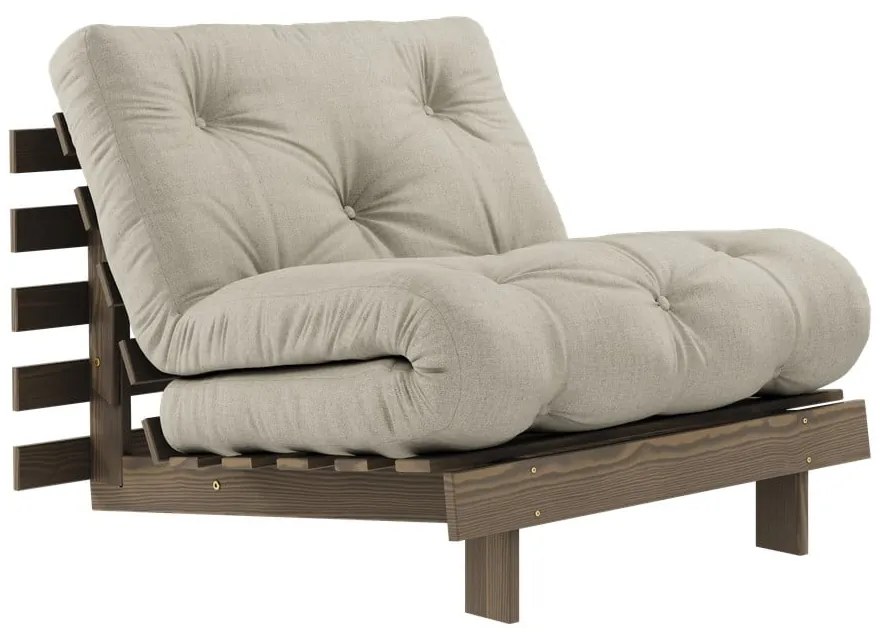 Fotoliu grej extensibil cu tapițerie din in Roots Carob – Karup Design