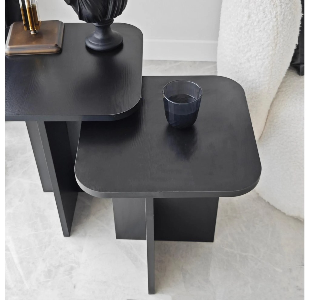 Set 2buc. măsuțe laterale Diveta (negru) . Promo -20%. 1094794