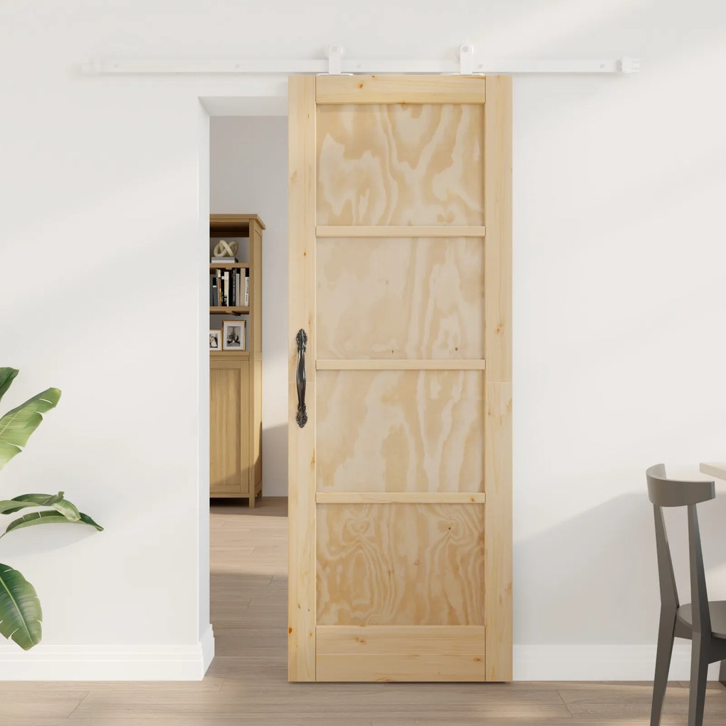 vidaXL Set de Uși Glisante Manual Natural și alb 73.5 x 198.5 cm