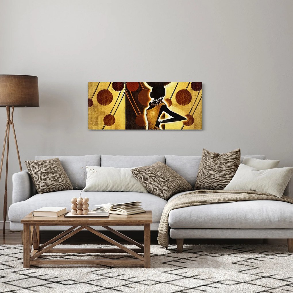 Tablou cu pictură artistică străveche (120x50 cm)