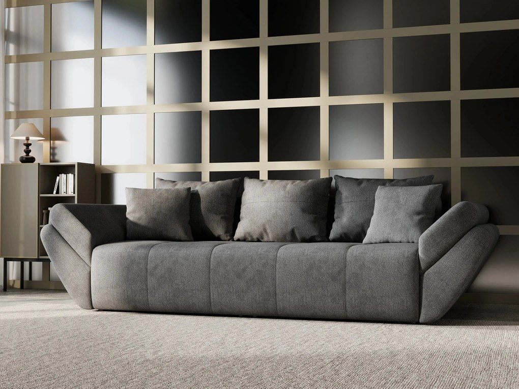 Canapea extensibilă dumonde cu ladă de depozitare si sezut confortabil din spuma high-density, Berlin Enjoy Kaki 250x100 cm