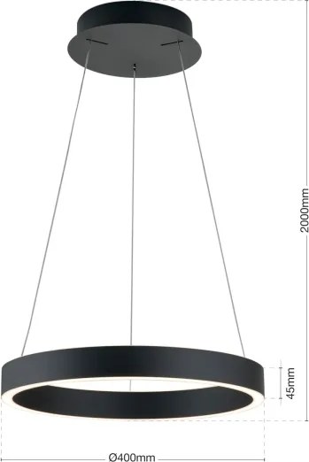 Orion - Lampă suspendată LED dimabilă pe cablu KOLK LED/40W/230V 2700/3000/4000K Ø 40 cm neagră