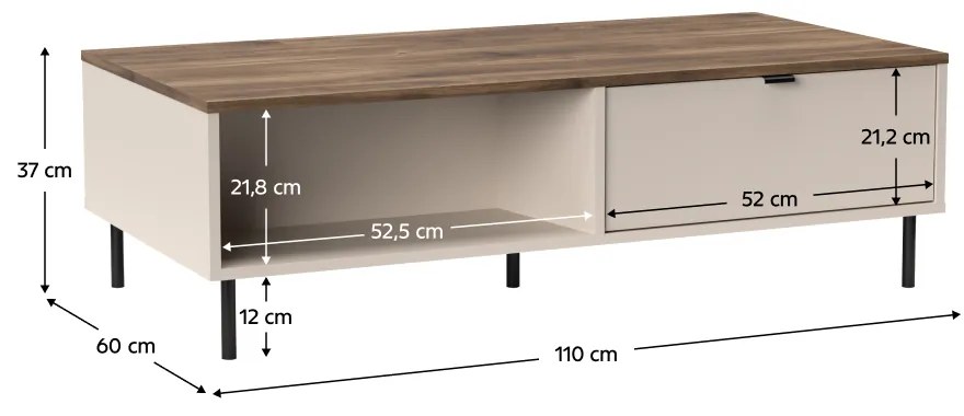 Masuta de cafea, casmir stejar castello, EYCO 2S 110