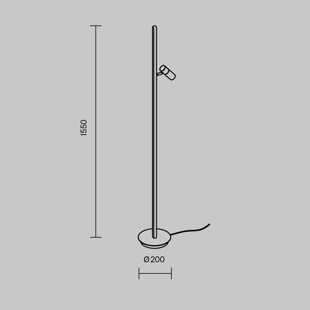 Lampadar, Lampa de podea LED cu Spot Directionabil, Thin alama