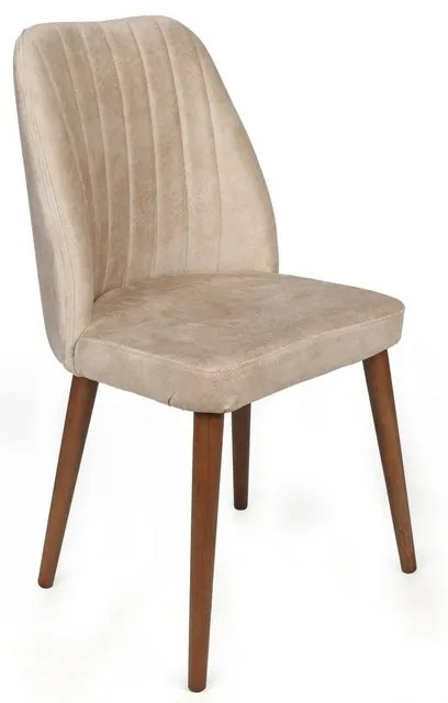 Set de scaune de sufragerie Alfa Cream and Walnut, 4 buc.