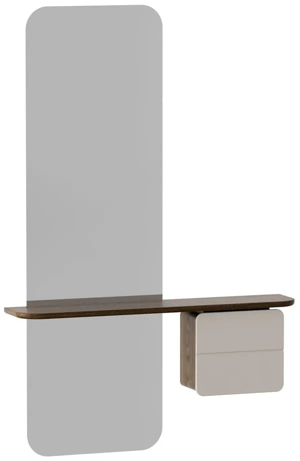 Set pentru hol alb/maro cu aspect de lemn de stejar One More Look – UMAGE