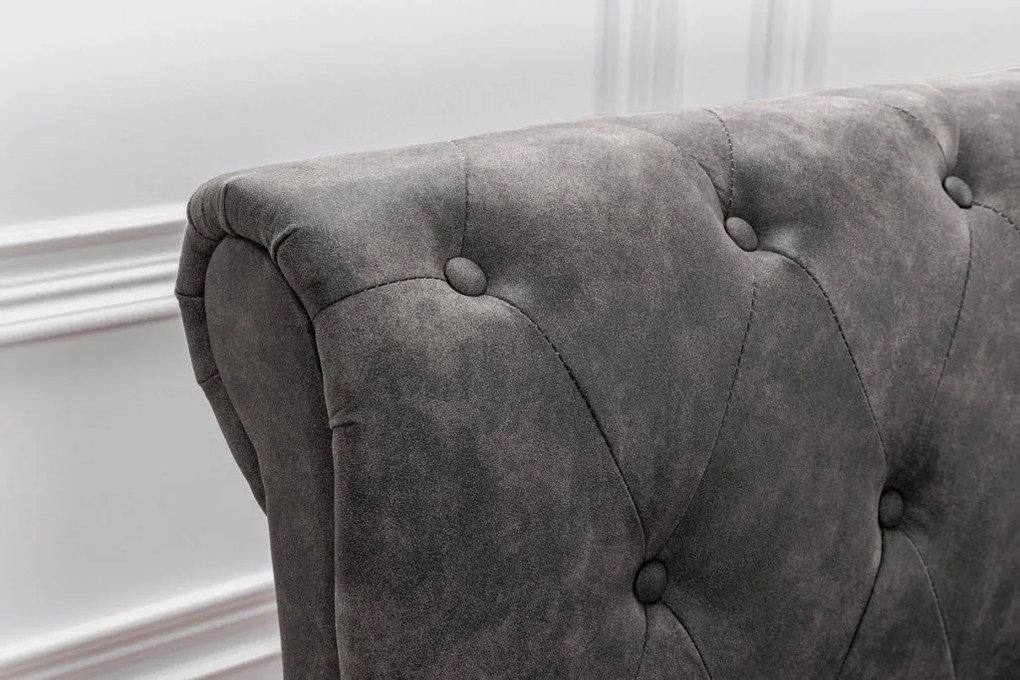 Pat dublu tapitat Kensington 160x200cm, gri inchis A-6540605 VC