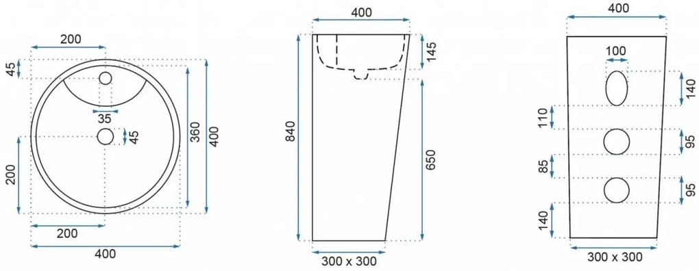 Lavoar Blanka freestanding marmura - H84 cm