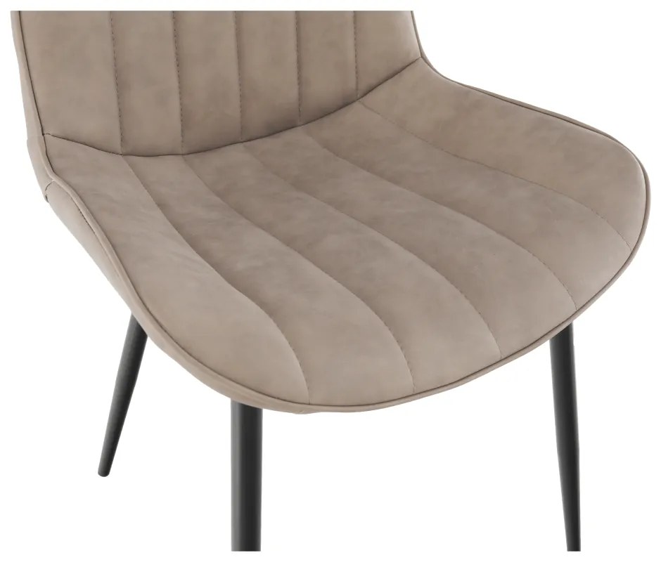 Scaun, piele ecologică gri maroniu taupe/negru, HAZAL