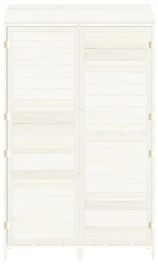 Sopron de gradina, alb, 102x52x174,5 cm, lemn masiv de brad Alb, 102 x 52 x 174.5 cm