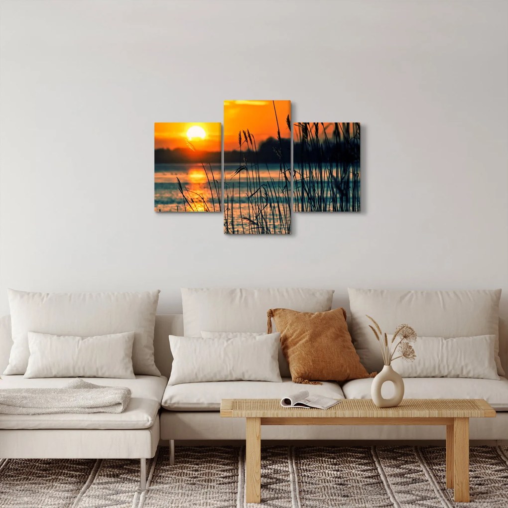 Tablou - Apus de soare la lac (90x60 cm)