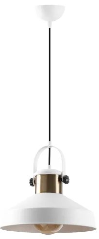 Lampă suspendată pe cablu DODO, 1xE27/40W/230V, alb/bronzat
