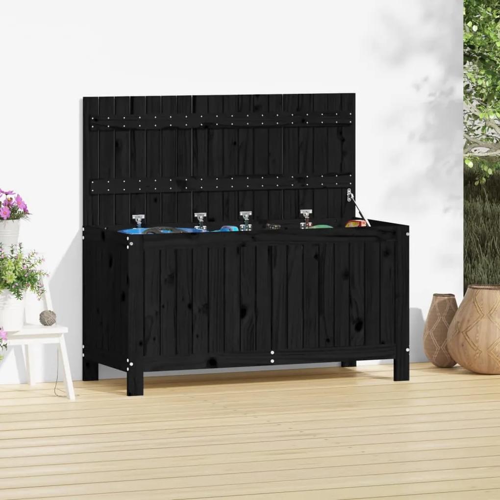 Cutie de depozitare gradina, negru, 115x49x60 cm lemn masiv pin