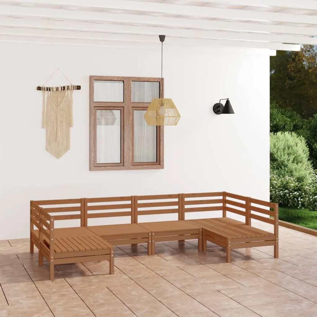 vidaXL Set mobilier de grădină, 6 piese, maro miere, lemn masiv de pin