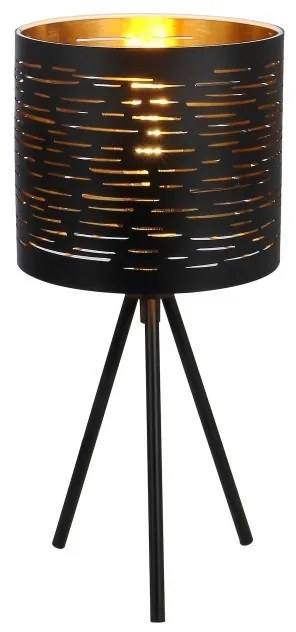 Veioza design modern TUNNO negru, auriu 15342T GL