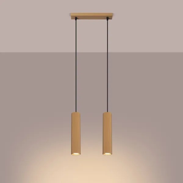 Lustră pe cablu Sollux SL.1555 KARBON 2xGU10/10W/230V auriu