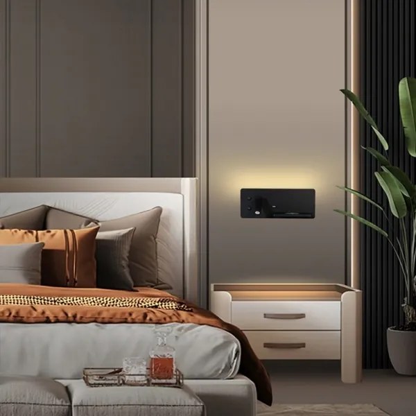 Aplică LED cu raft, USB și funcție de încărcare fără fir Immax 08287L LED/3W/230V + LED/3W