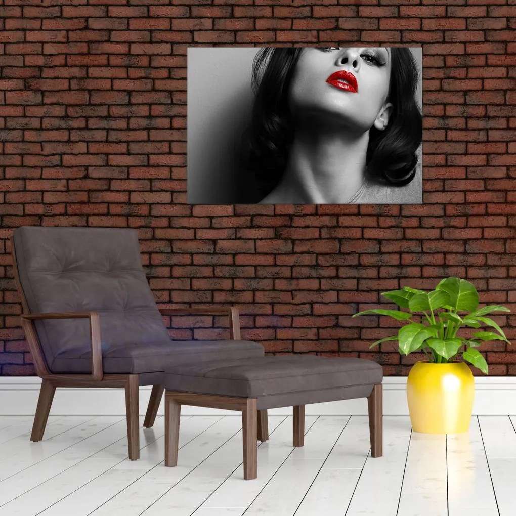 Tablou - Portretul unei femei cu ruj roșu (90x60 cm)
