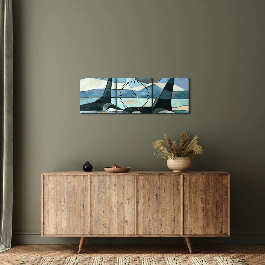 Tablou - Balene (cu ceas) (90x30 cm)