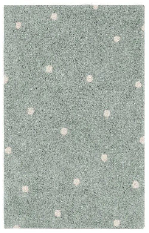 Covor pentru copii verde mentă lavabil/țesut manual din bumbac 100x150 cm Mini Dot Blue Sage – Lorena Canals