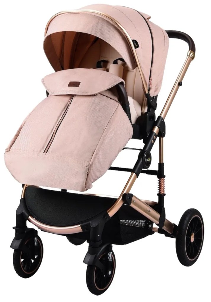 Carucior 2 in 1 reversibil, compact și pliabil, cu geanta inclusa, 0-36 luni - CPC-64-crem