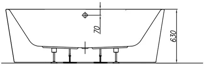 Cada de baie freestanding Kolpasan, Comodo, 185, cu instalatie, alb si negru