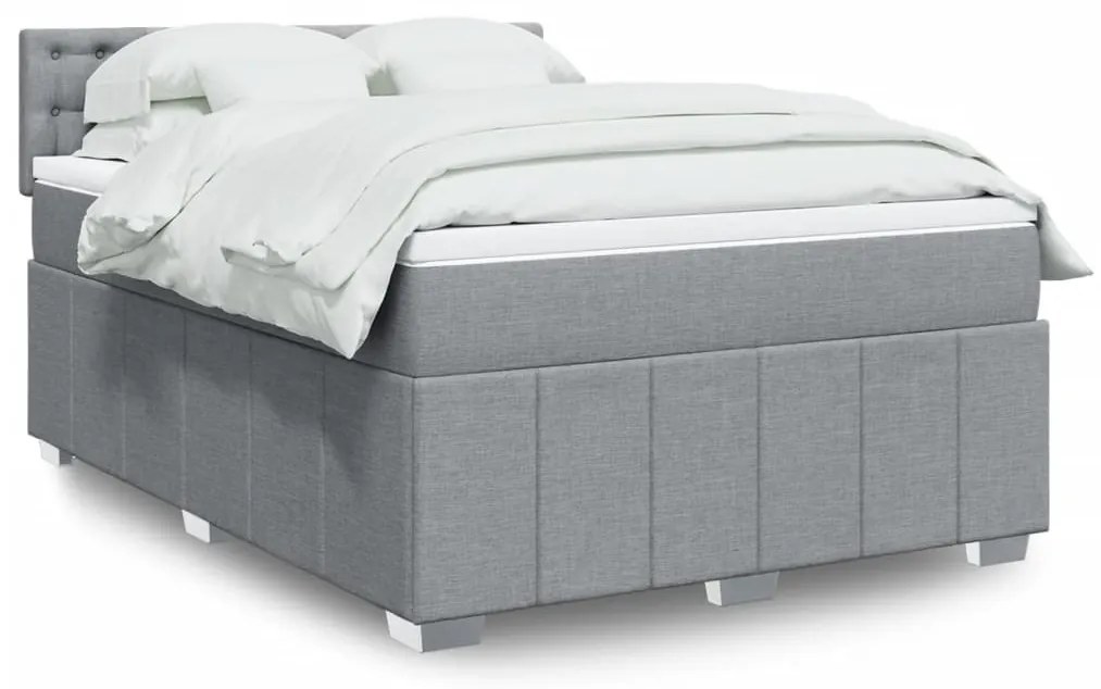 vidaXL Pat continental, gri deschis, 140x200 cm, material textil