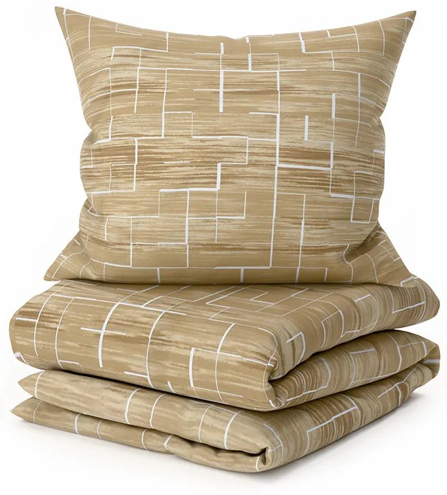 Lenjerie de pat din bumbac Renforce MARIT bej Dimensiune lenjerie de pat: 2 buc 80 x 80 cm | 200 x 200 cm