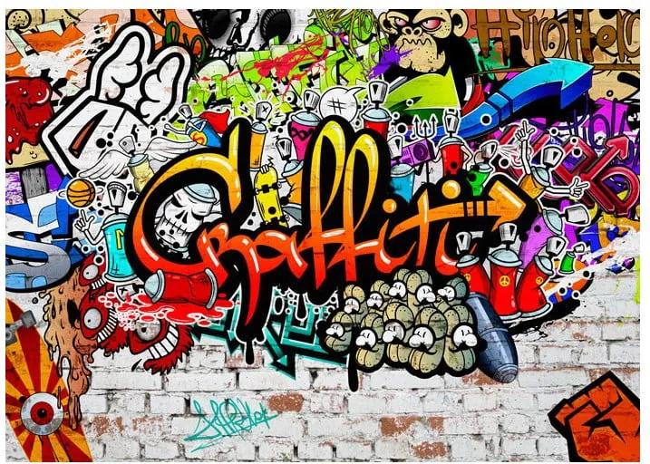 Tapet format mare Bimago Colourful Graffiti, 350 x 245 cm