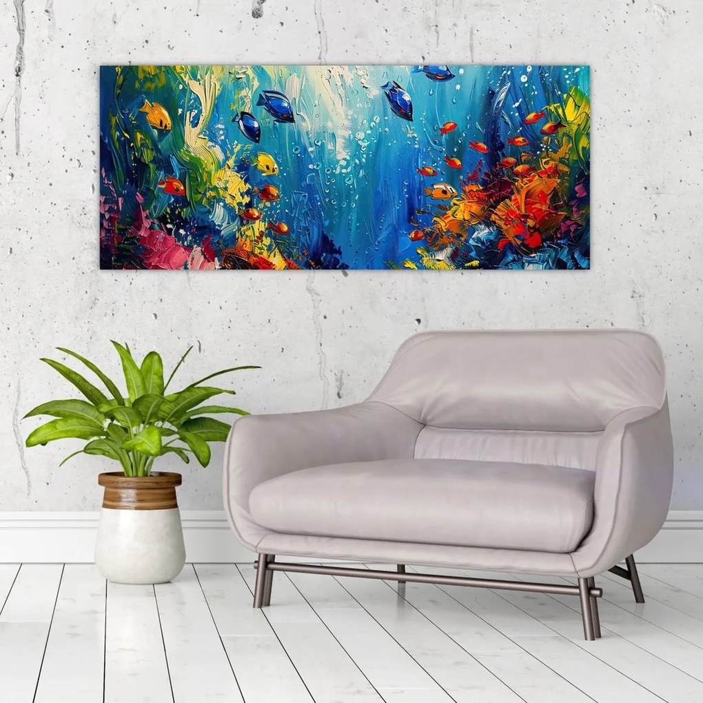 Tablou - Pictura lumii subacvatice (120x50 cm)
