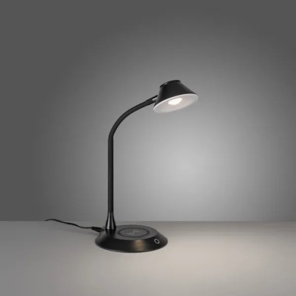 JUST LIGHT. 14414-18-LED PUCKI, lampă de masă dimabilă cu încărcare, LED/4,5W/230V, neagră