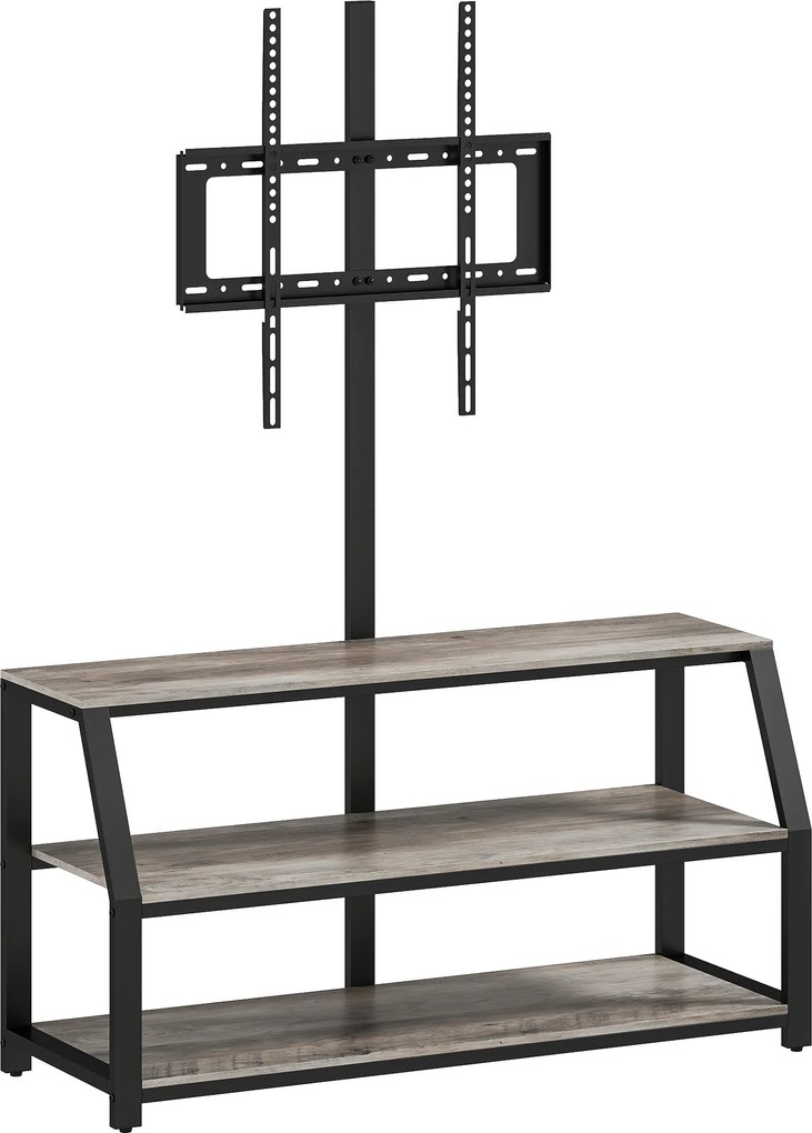 HOMCOM Comodă TV cu suport pentru televizoare până la 182,9 cm, comodă TV cu 2 rafturi deschise, 110x43x150cm, gri | Aosom Romania