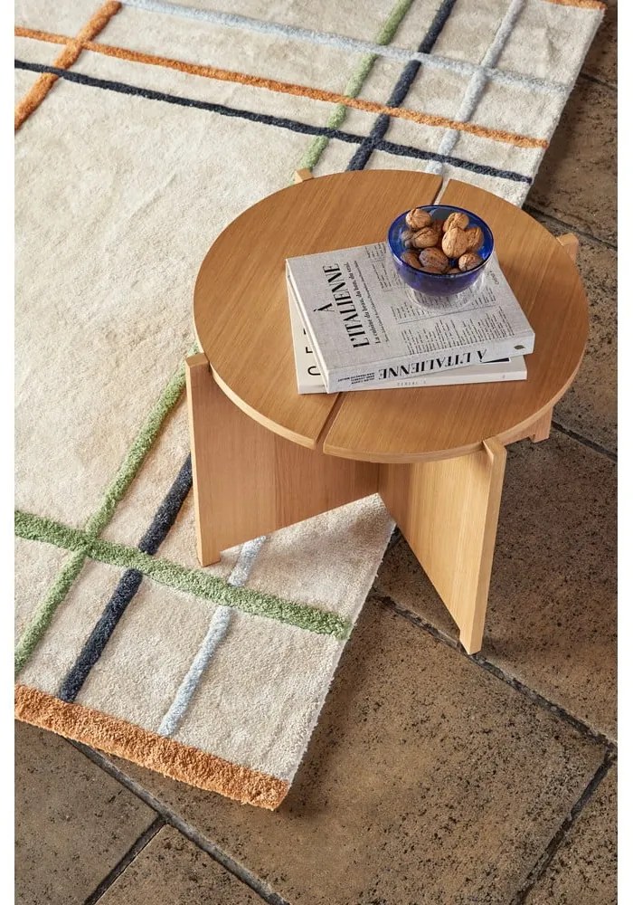 Măsuță auxiliară rotundă cu aspect de lemn de stejar ø 55 cm Dash – Hübsch