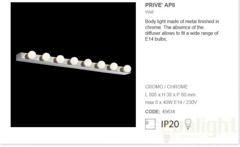 Aplica lineara 80,5cm PRIVE AP8 045634
