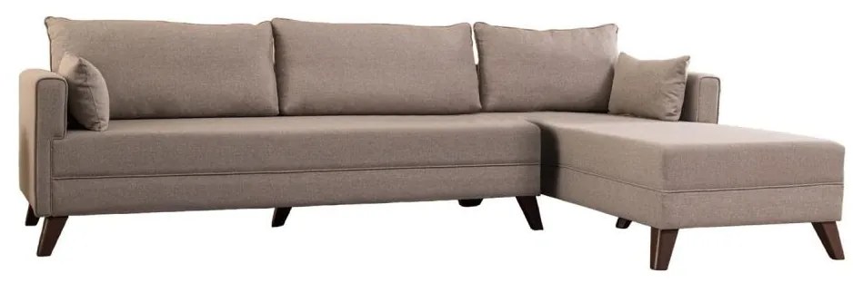 Colțar în L KORFU, crem, pe partea dreaptă